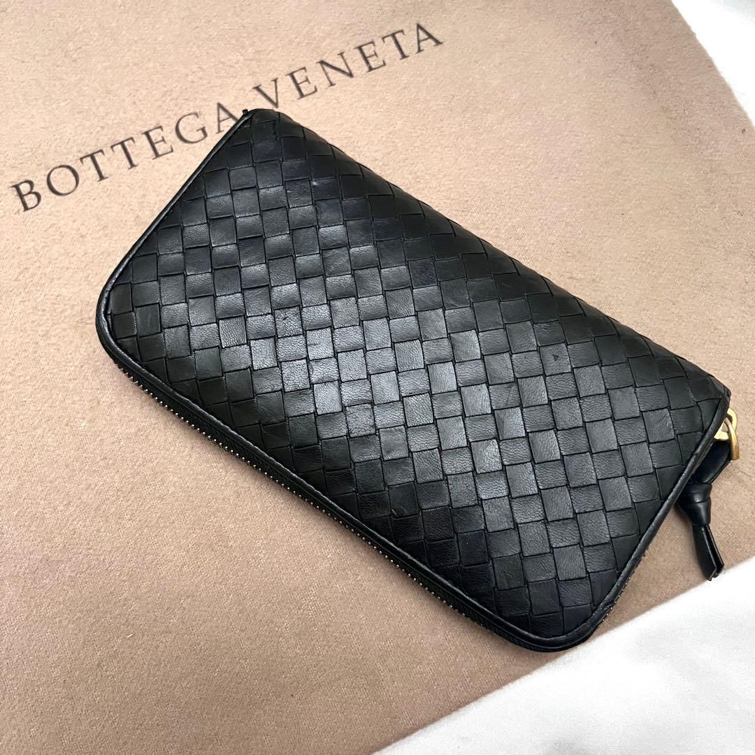 ◇美品◇ボッテガヴェネタ　長財布　ラウンドジップ　ブラック　ナッパレザー