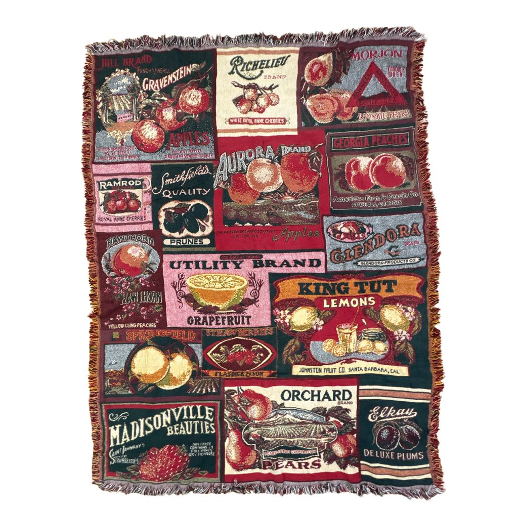 vintageラグ ブランケット マルチカバー タペストリー フルーツ 果物 広告 農園 イタリア Rug Blanket Bassetti 2910