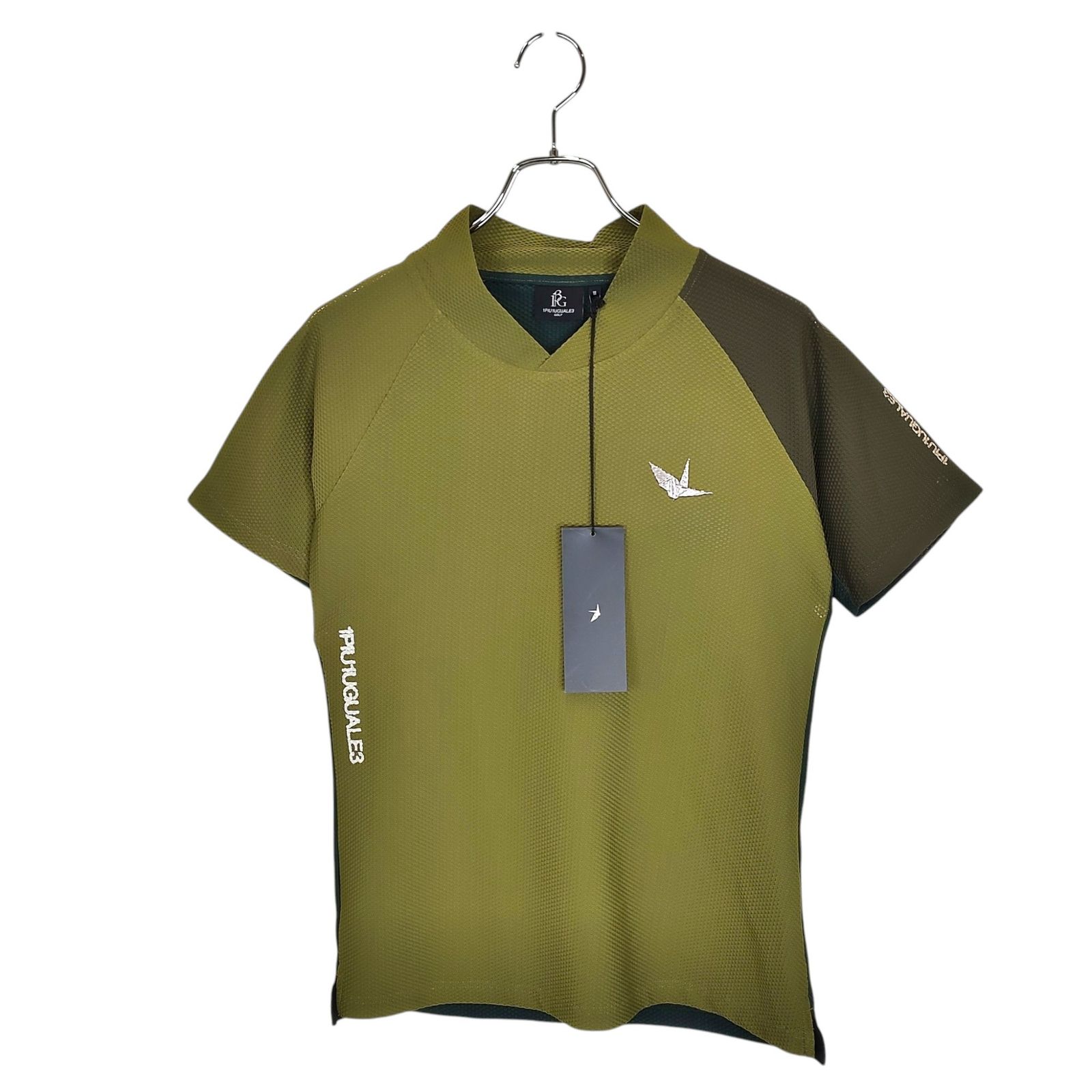 1PIU1UGUALE3 GOLF ウノピゥウノウグァーレトレ ゴルフ 24SS MOCK RAGLAN 半袖 モックネック Tシャツ GST193-POE488 3 L カーキ レディース