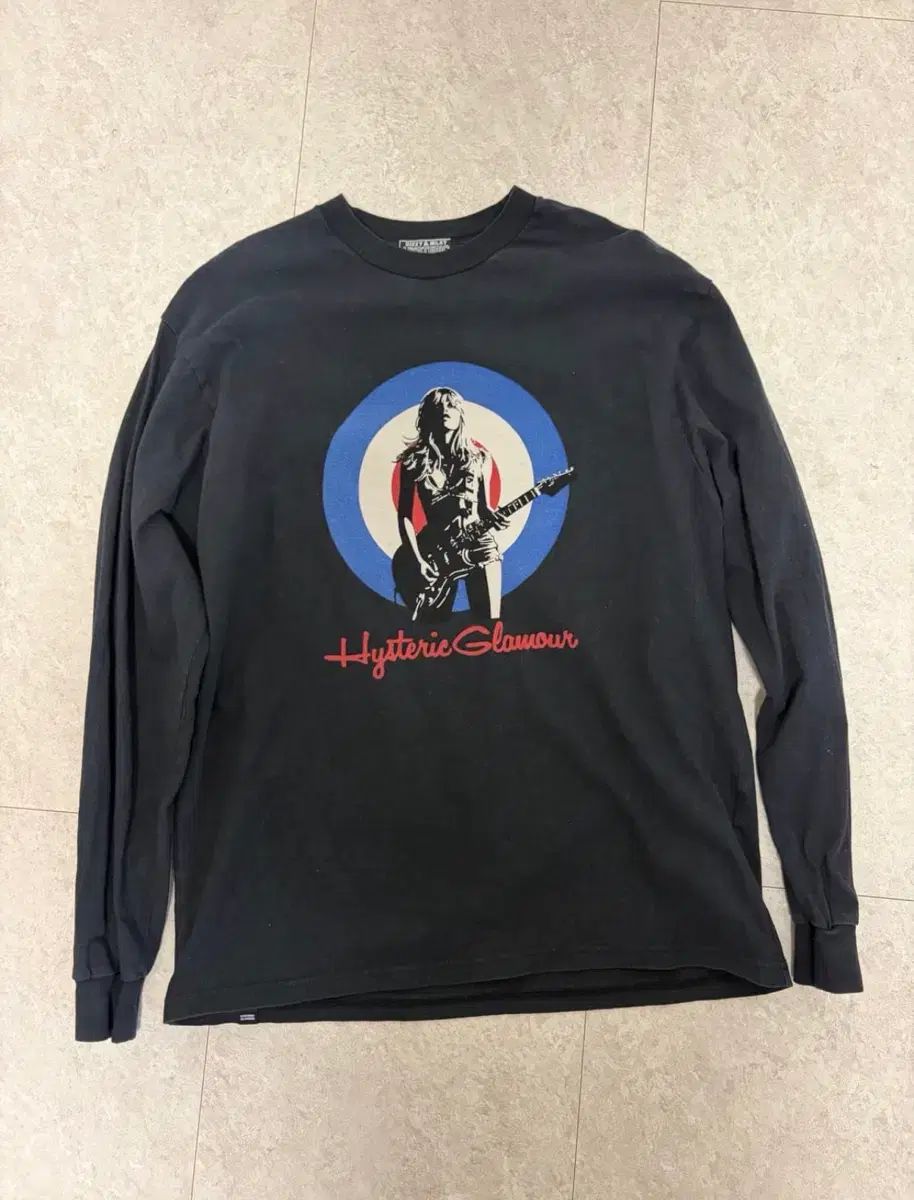 HYSTERIC GLAMOUR ヒステリックグラマー UK Tribute ロングスリーブ Tシャツ ブラック