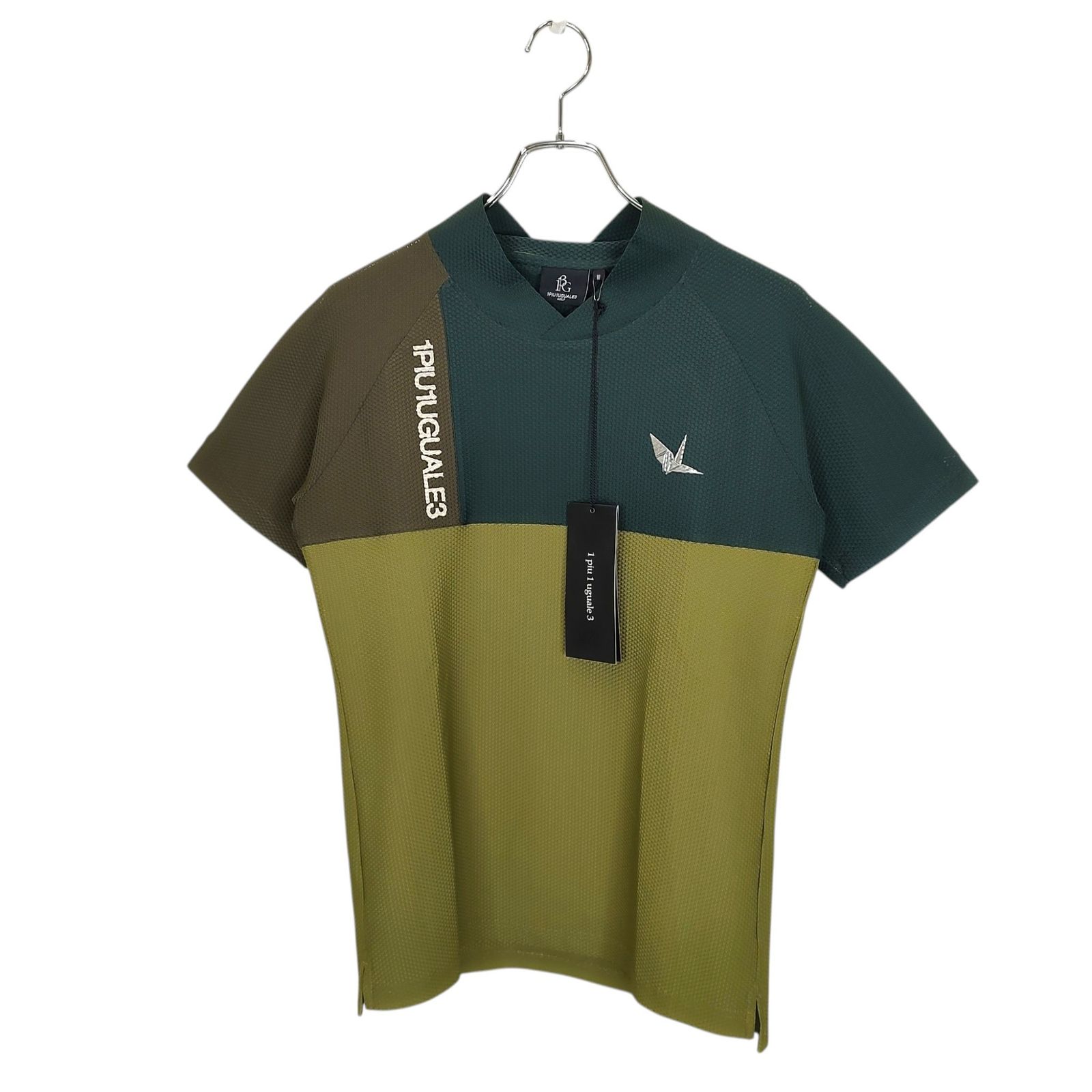 1PIU1UGUALE3 GOLF ウノピゥウノウグァーレトレ ゴルフ 24SS MOCK RAGLAN 半袖 モックネック Tシャツ GST194-POE488 3 L カーキ レディース