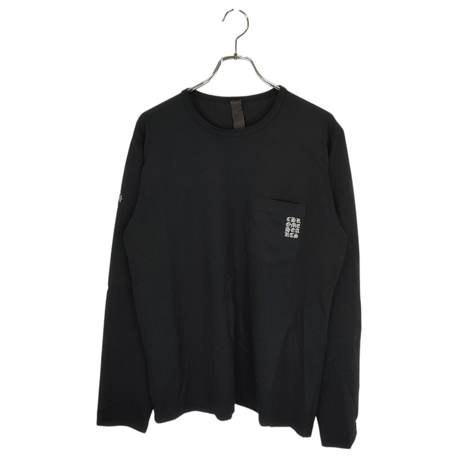 Chrome Hearts クロムハーツ Y NOT vertical Logo Embroidery L/S Tee ワイノット ヴァーティカルロゴ刺繍 ロングスリーブ Tシャツ M ブラック メンズ/レディース