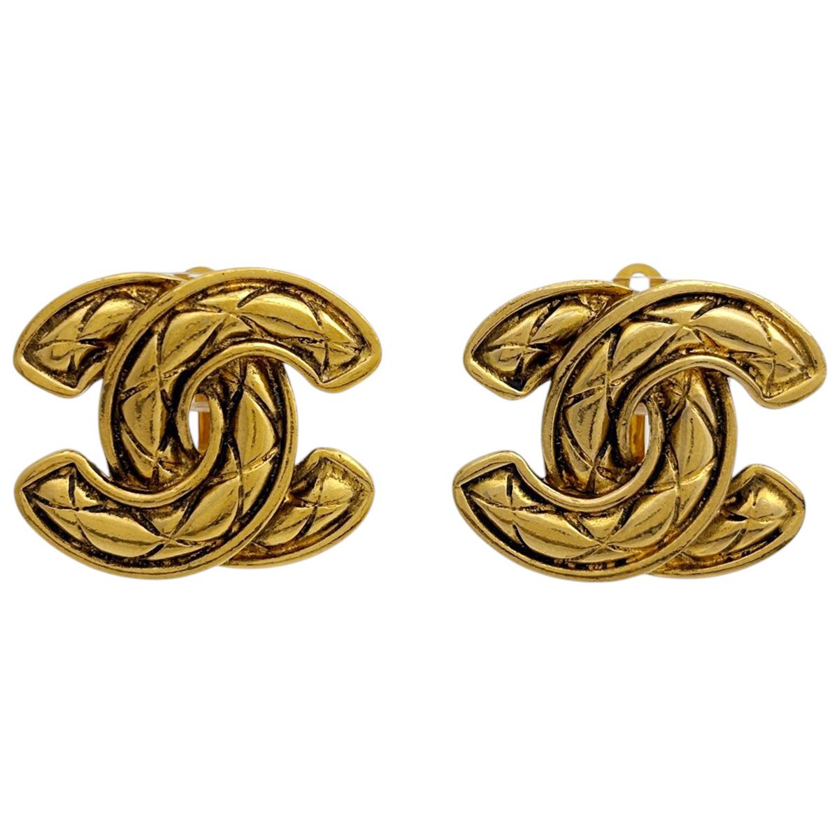 シャネル CHANEL ココマーク イヤリング マトラッセ GP ゴールド レディース 【中古】