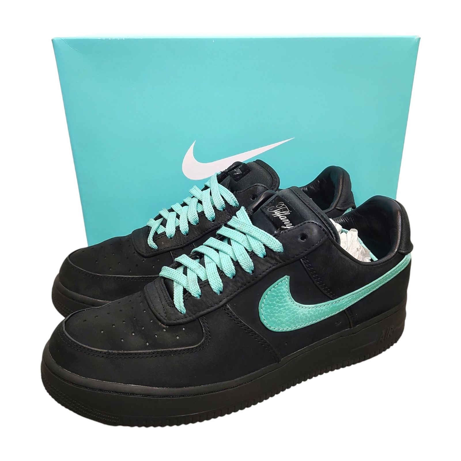TIFFANY & Co. ティファニー × Nike Air Force 1 Low 1837 スニーカー DZ1382 001 27.5 ブラック×ターコイズ メンズ