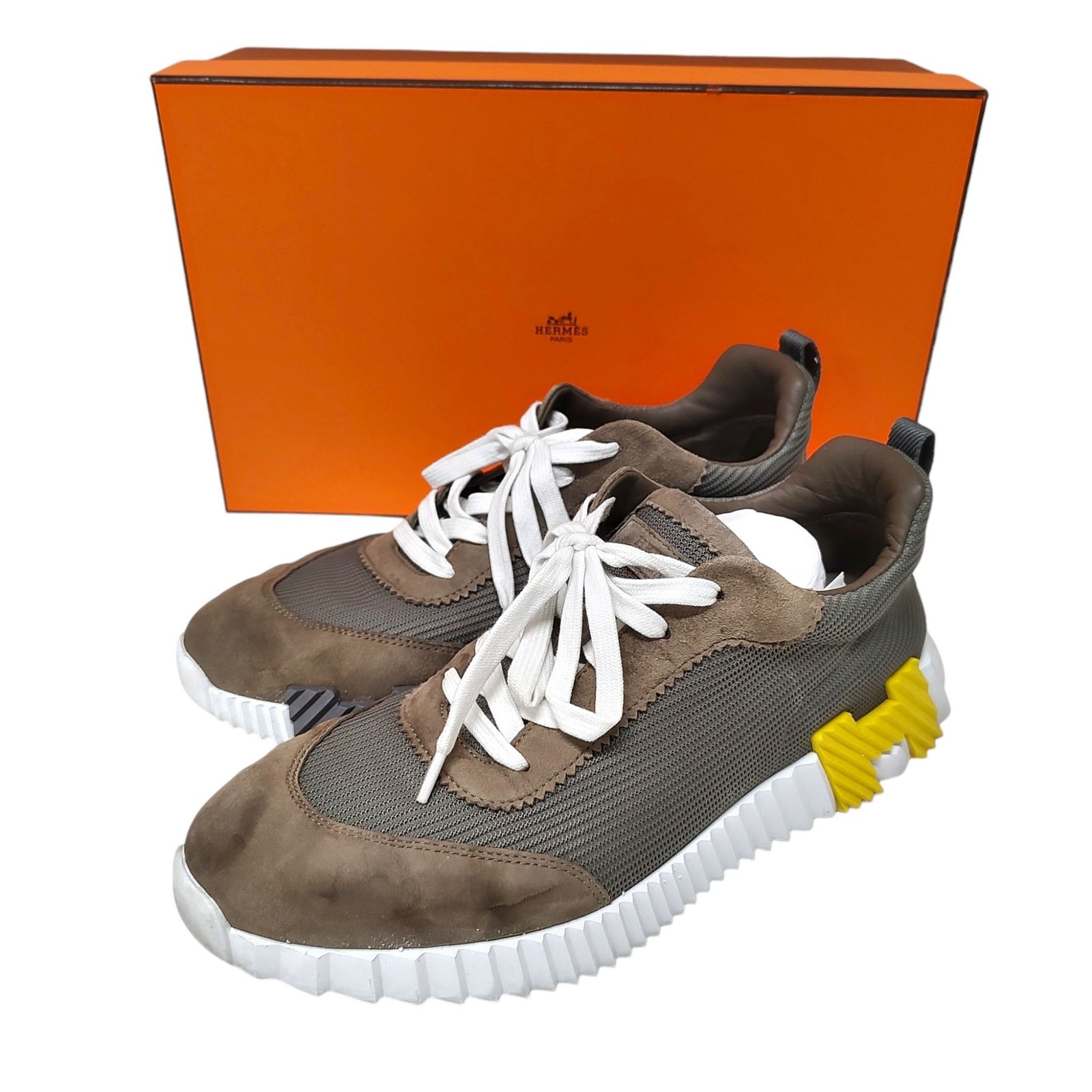 Hermes エルメス バウンシング スニーカー 42 ブラウン×マルチ メンズ 