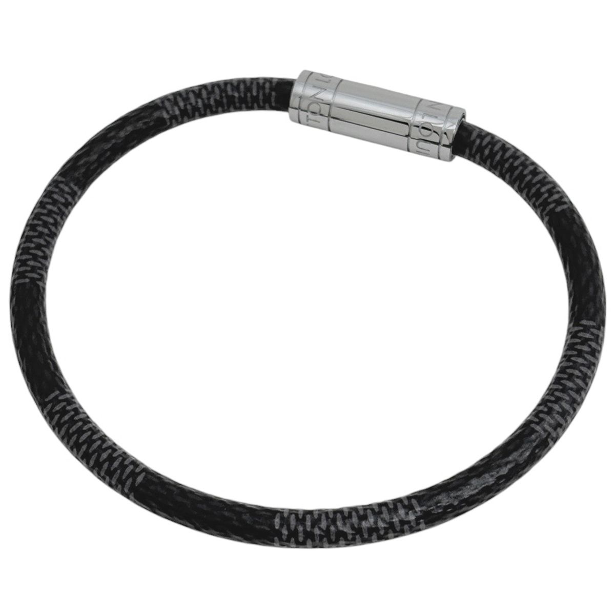 ルイ・ヴィトン Louis Vuitton ブラスレ キープ イット ブレスレット ダミエグラフィット メタル ブラック シルバー メンズ 【中古】