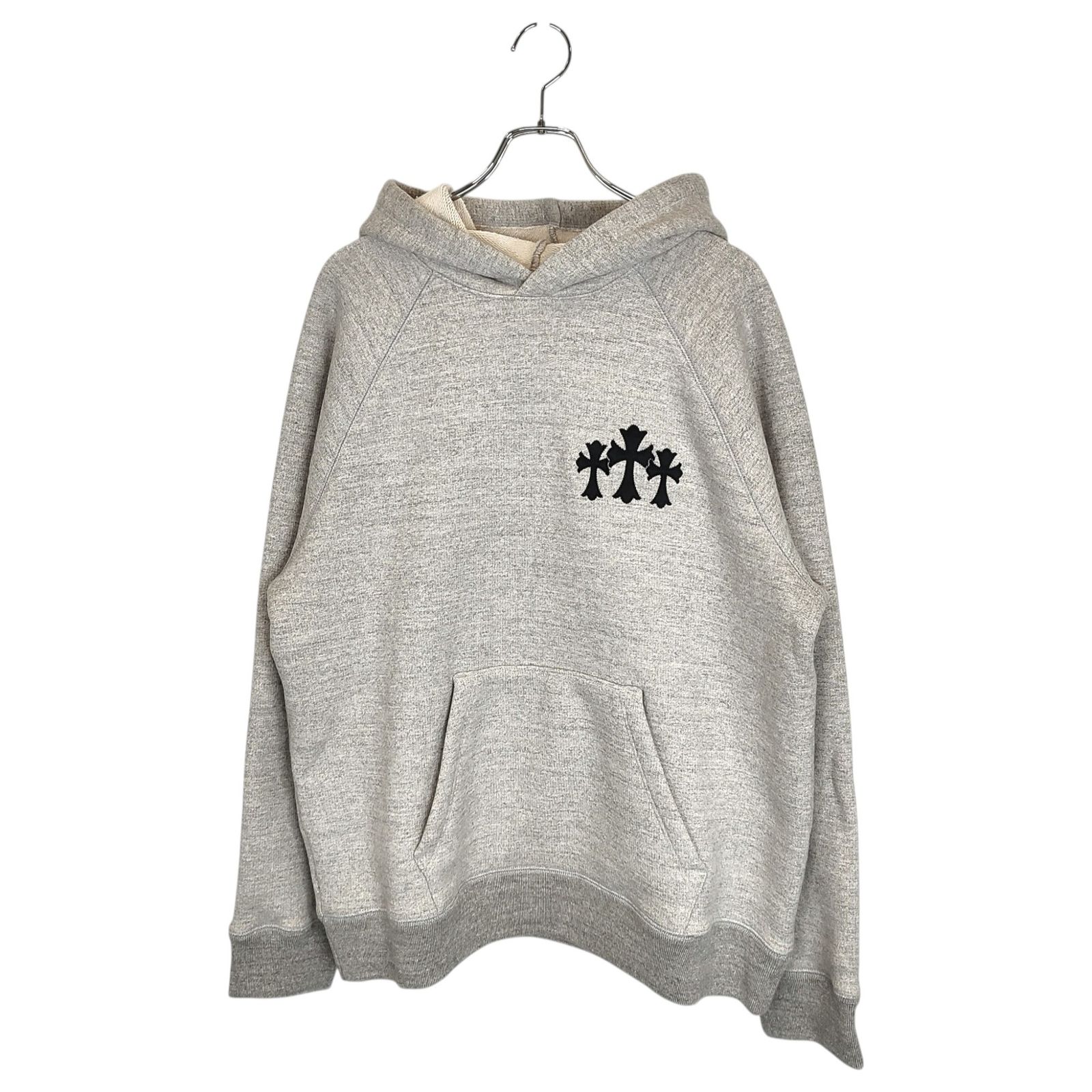 Chrome Hearts クロムハーツ Y NOT 7-11 Cemetery Cross Applique Embroidery Hoodie ワイノット セメタリークロス プルオーバー パーカー L グレー メンズ