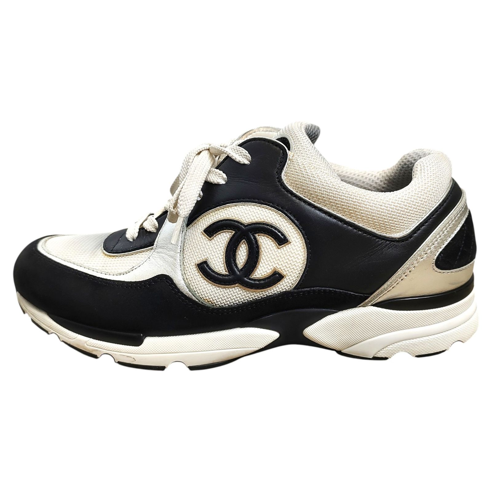 CHANEL シャネル ココマーク レザースエード ローカット スニーカー