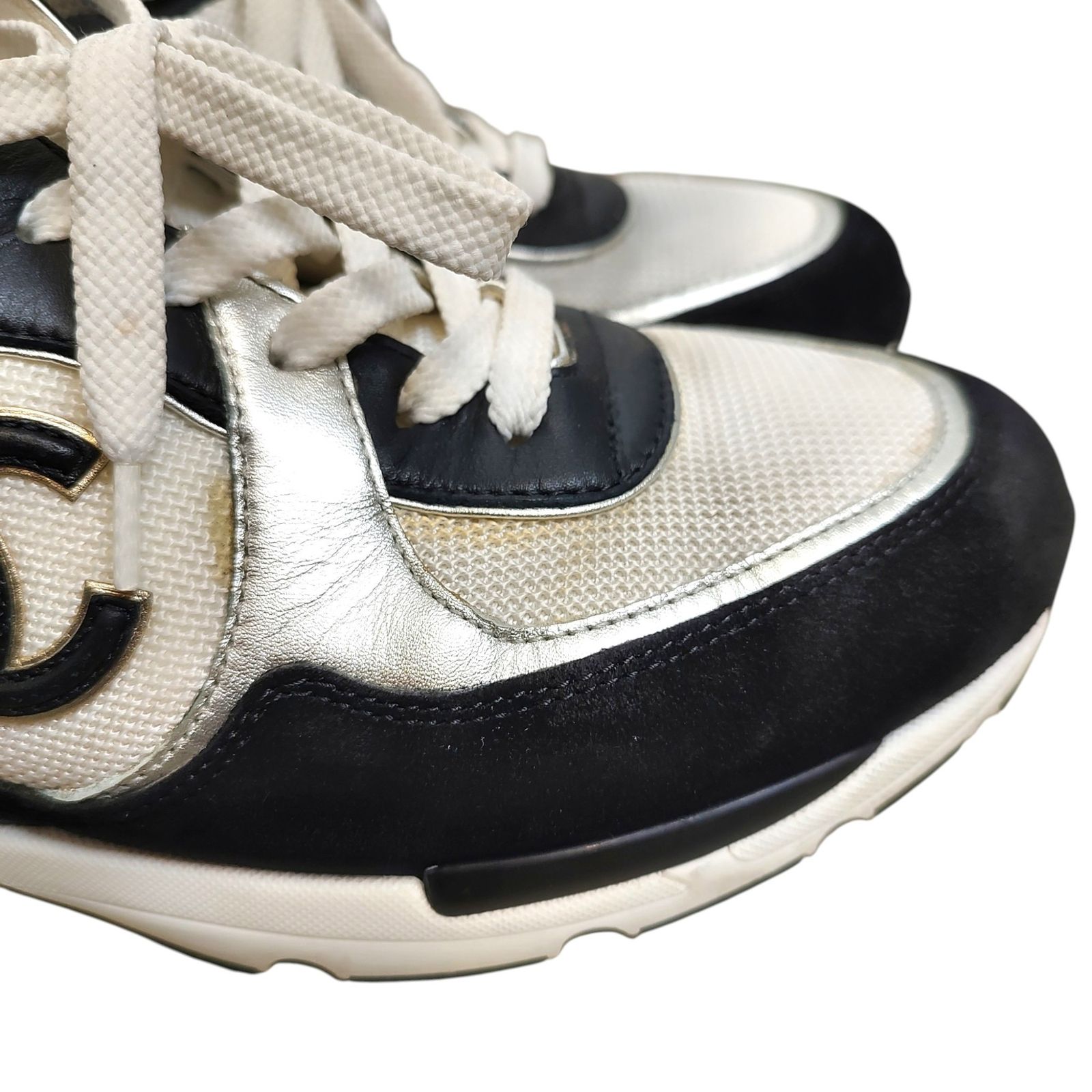 CHANEL シャネル ココマーク レザースエード ローカット スニーカー
