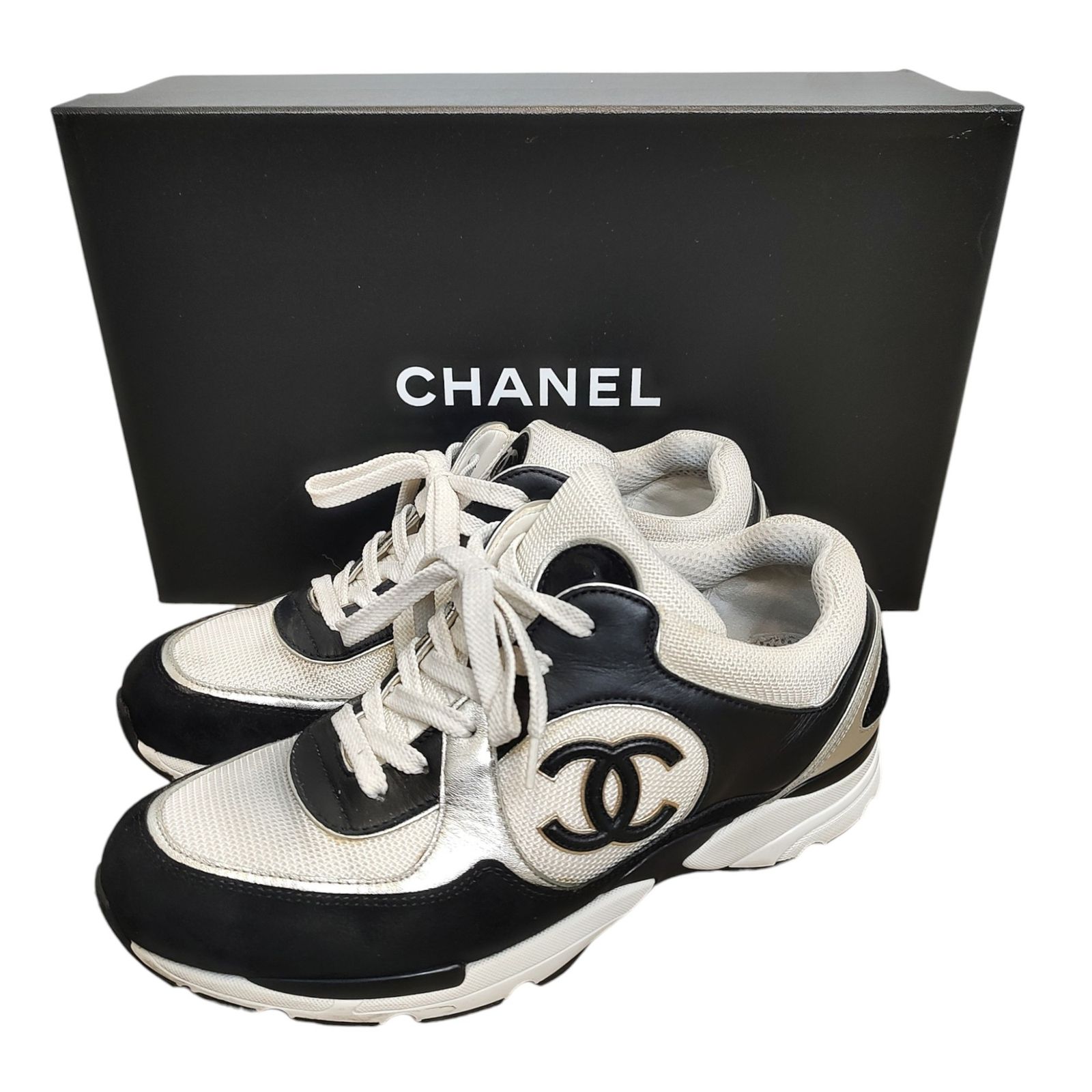CHANEL シャネル ココマーク レザースエード ローカット スニーカー