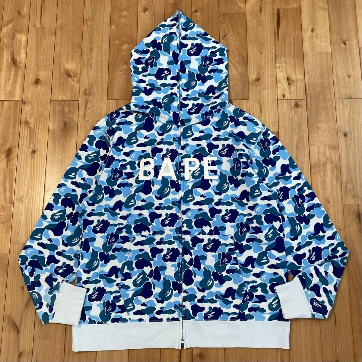 A BATHING APE ブルーカモ フルジップ パーカー ☆2XL☆ BAPE LOGO ABC CAMO BLUE フルジップ パーカー a bathing ape