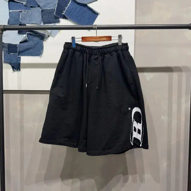 (34 36インチ) BORN TO WIN ジム ストリート 밴딩 プリンティング トレーナー ショートパンツ ハーフパンツ