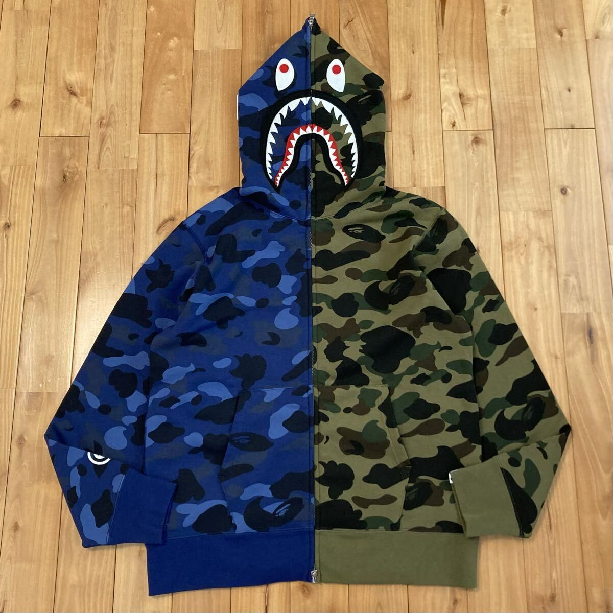 ★新品★ BLUE CAMO × 1st CAMO シャーク パーカー Mサイズ shark full zip hoodie a bathing ape BAPE エイプ ベイプ 迷彩 yz28 36,920円