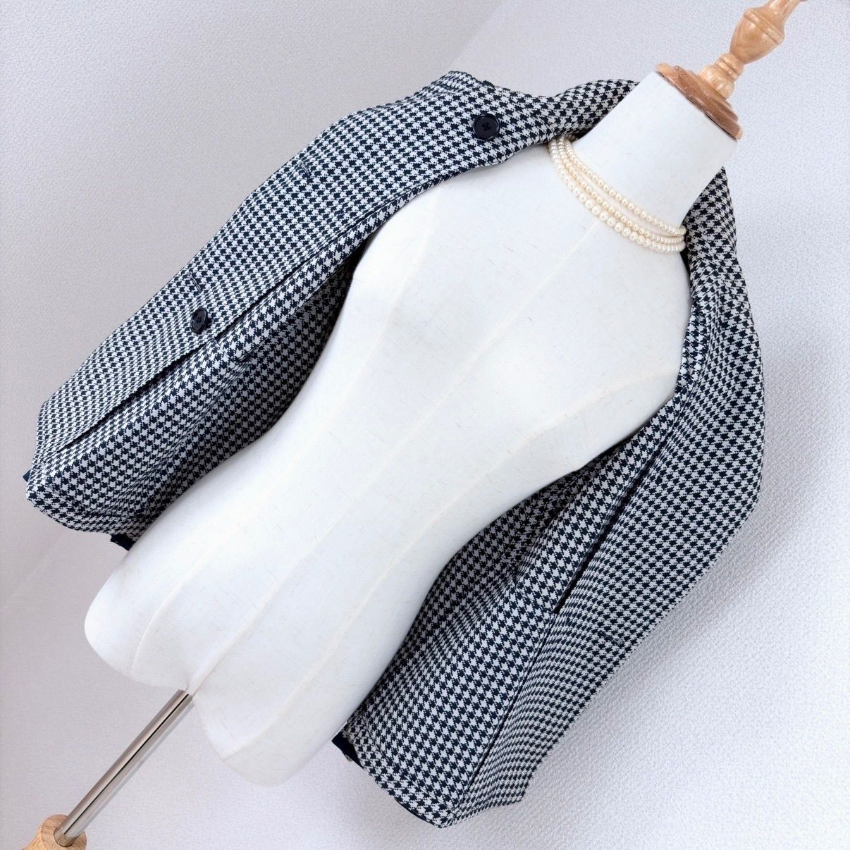 最高級白タグ Max Mara マックスマーラ ハウンドトゥース 千鳥格子柄 