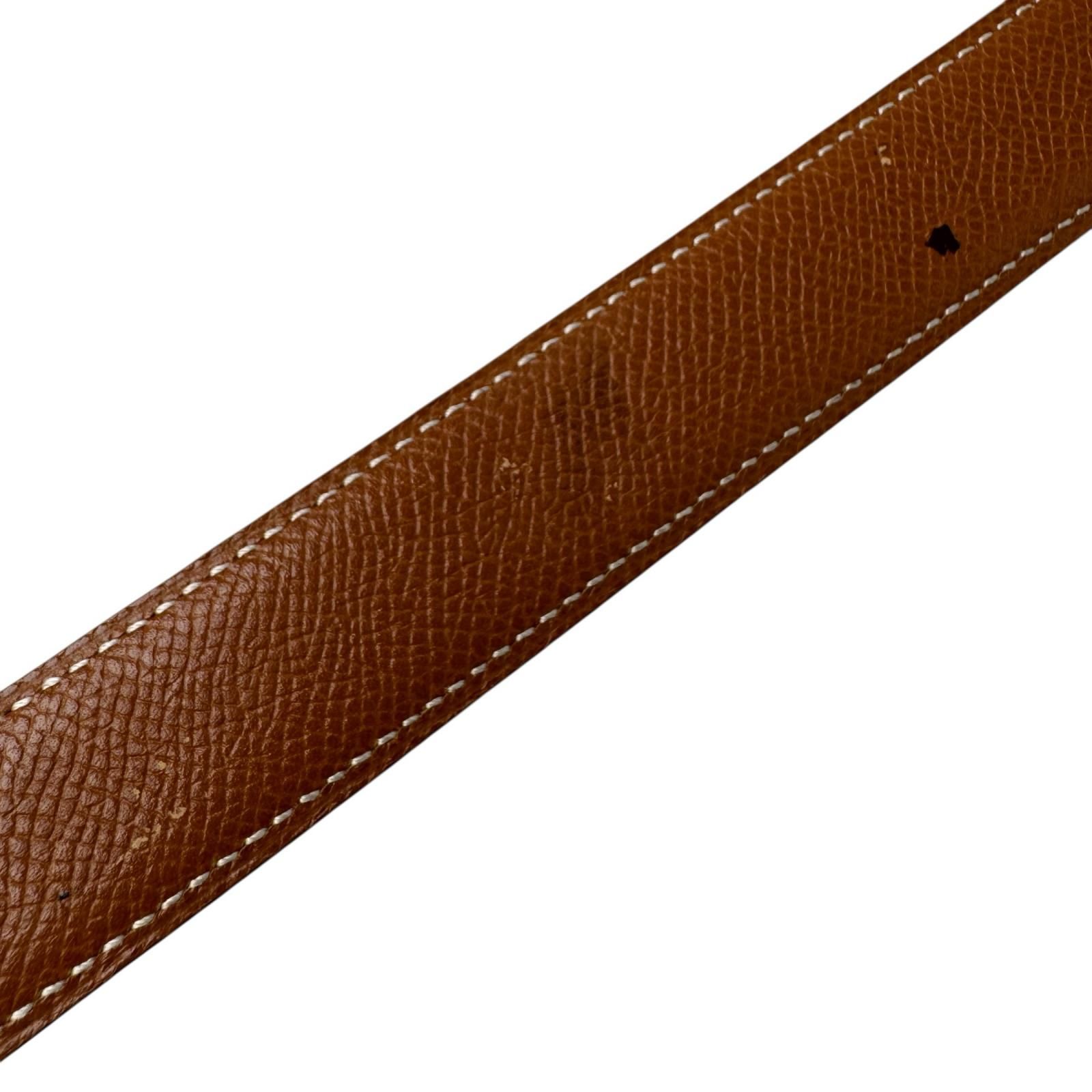 エルメス HERMES アピ レザーベルト ゴールド金具 □B刻印 ♯90 メンズ 