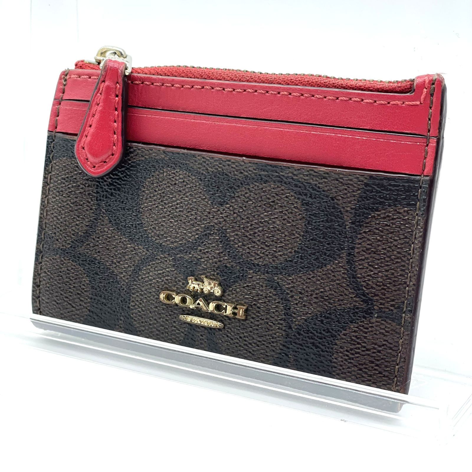 コーチ COACH カードケース コインケース キーリング付き シグネチャー 