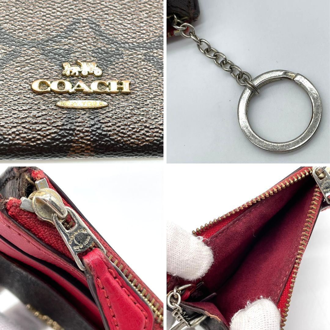 コーチ COACH カードケース コインケース キーリング付き シグネチャー 