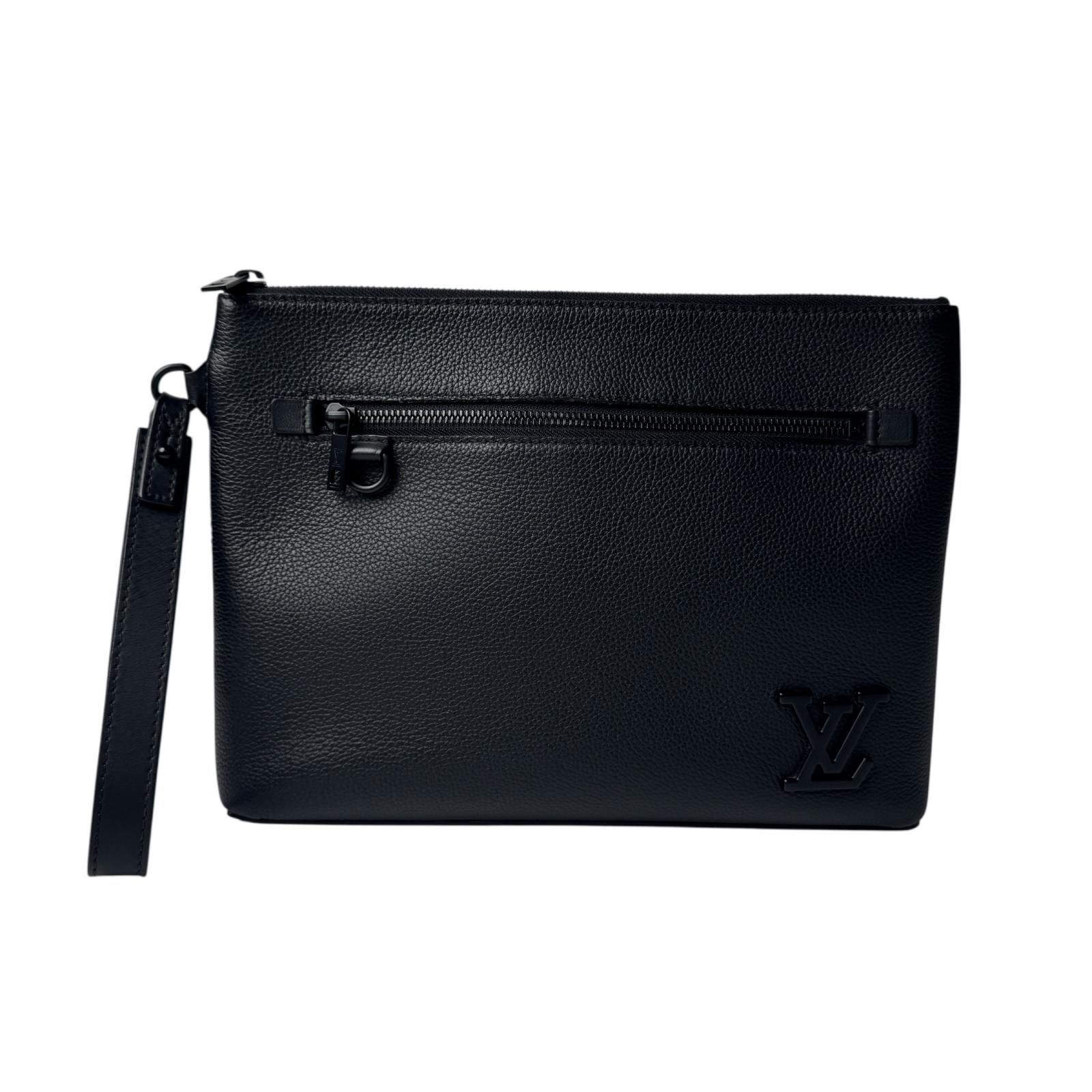 LOUIS VUITTON ブラック アエログラム ポシェット　クレケース 美品 ルイヴィトン LOUIS VUITTON アエログラム ポシェット クラッチ