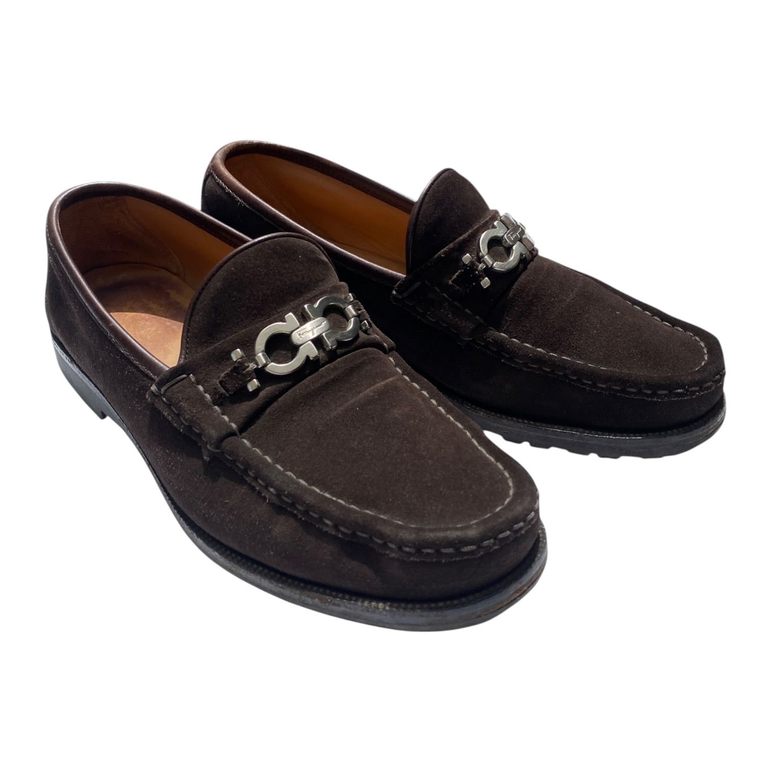 SALVATORE FERRAGAMO Made in Italy Suede Gancini Loafer 8 1/2 EE (26.5~27.0㎝程度)