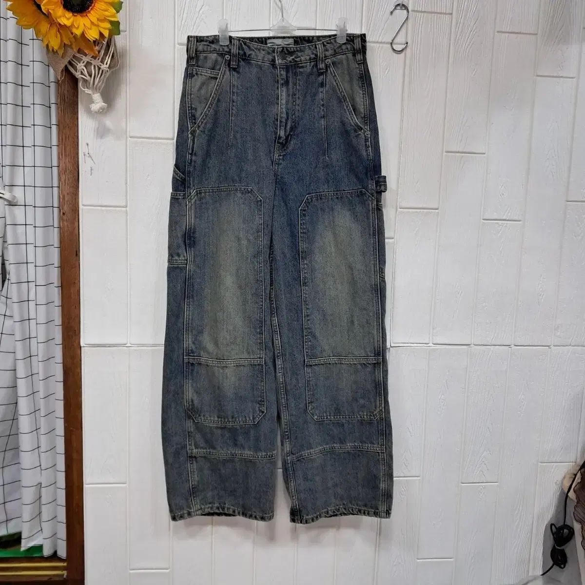 BEGIN 2 0 ダブル デニム ウォッシュ ワイドパンツ ヒップスタースタイル(30