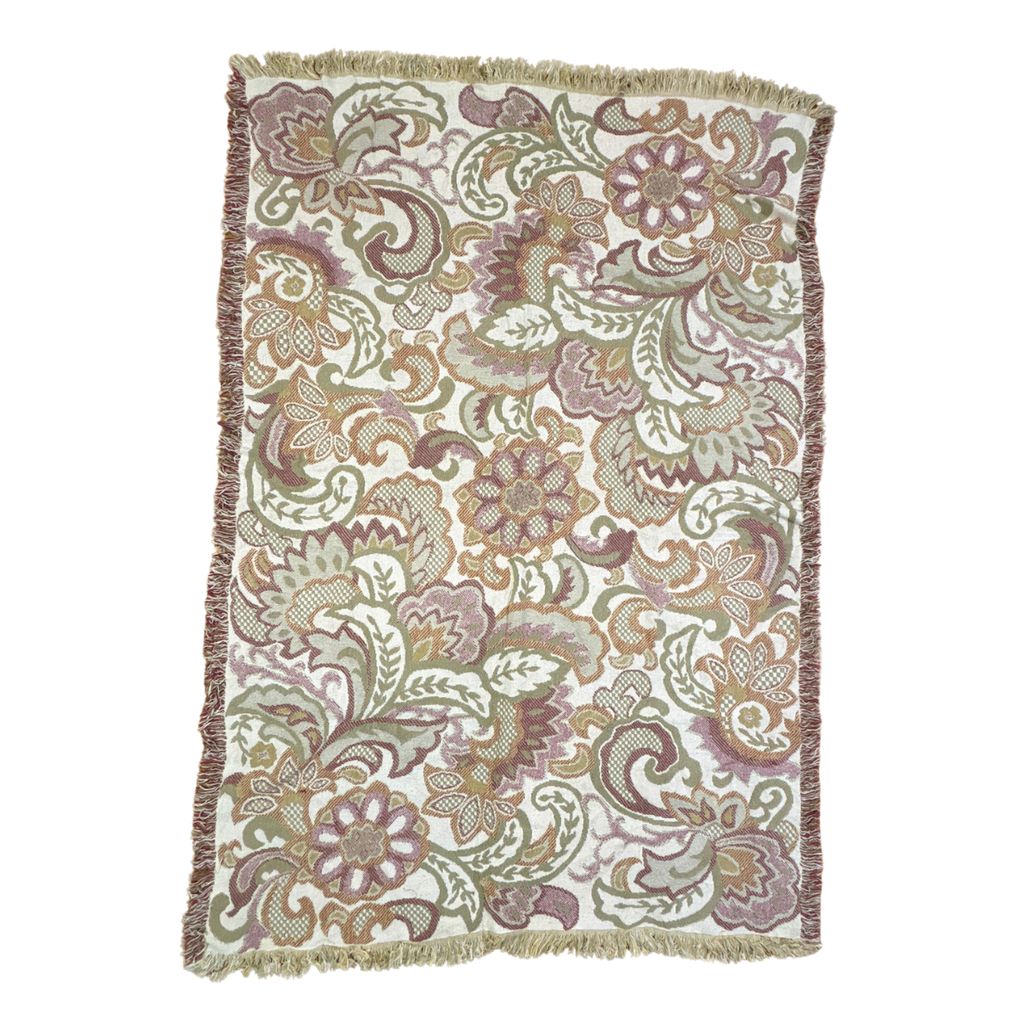 vintageラグ ブランケット マルチカバー タペストリー フラワー 花 ボタニカル Rug Blanket Floral 2935