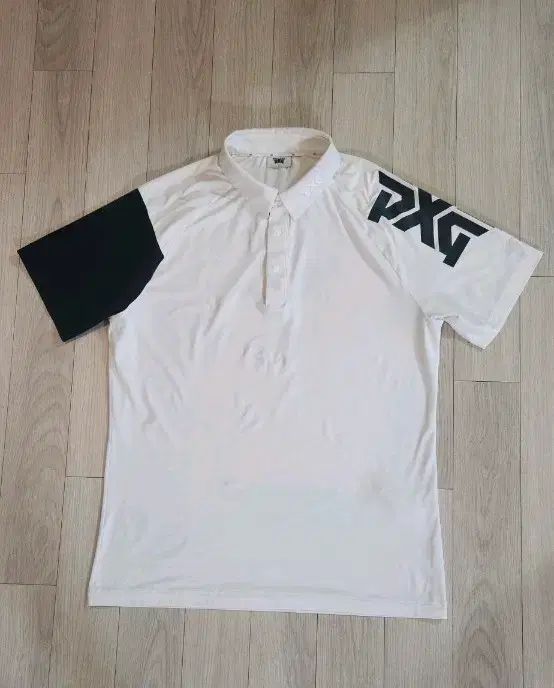 PXG ゴルフウェア 半袖 カラーTシャツ 白 ブラック 100 バスト 51