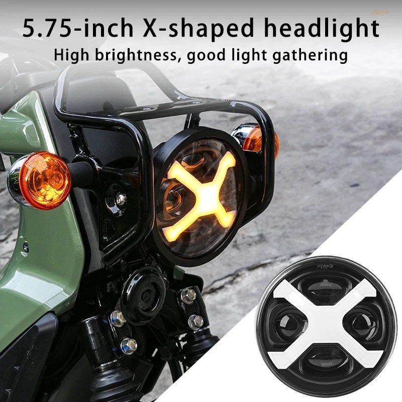 5.75インチ LEDバイクヘッドライト レトログラデーション ウェルカム HALO デュアル DRL ハーレー オーバーランディング カスタムパーツ