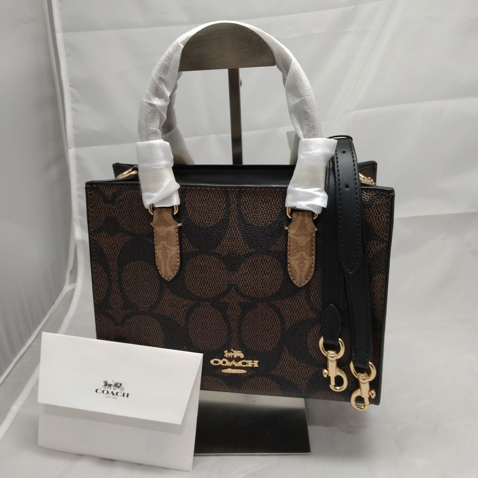 新品未使用】COACH シグネチャー2way ショルダーバッグ ダークブラウン 