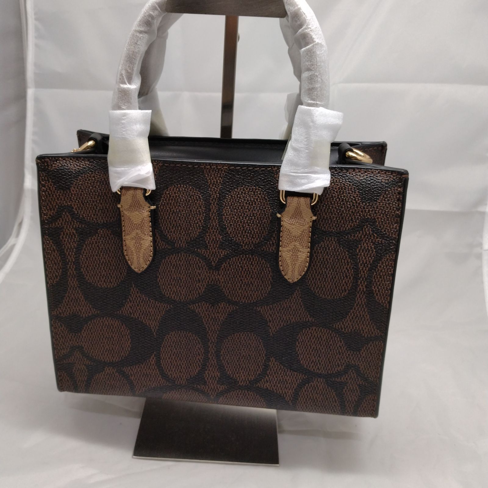 新品未使用】COACH シグネチャー2way ショルダーバッグ ダークブラウン 