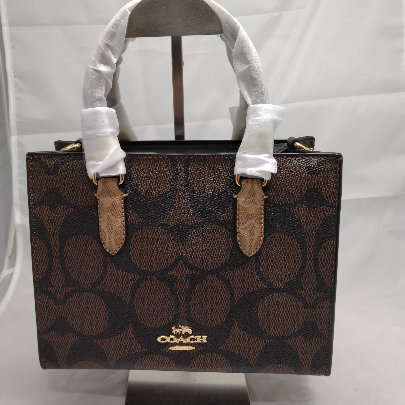 新品未使用】COACH シグネチャー2way ショルダーバッグ ダークブラウン 