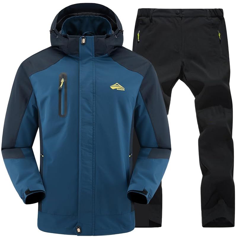 【新品】 [ベンケ] 【屋久島登山ガイド監修】 アウトドアジャケット 上下セット メンズ 登山 釣り 自転車 キャンプ トレッキング 防水 ウェア 通勤 通学 トザン マウンテンパーカー レインウェア ウインドブレーカー カッパ 雨具 防風 撥水 (ネイビー