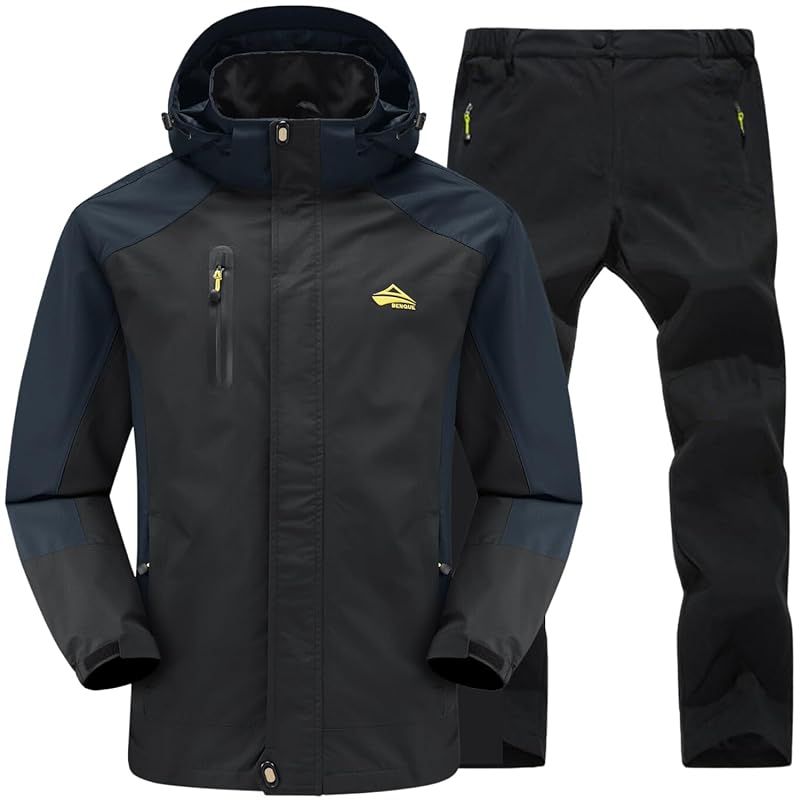 【新品】 [ベンケ] 【屋久島登山ガイド監修】 アウトドアジャケット 上下セット メンズ 登山 釣り 自転車 キャンプ トレッキング 防水 ウェア 通勤 通学 トザン マウンテンパーカー レインウェア ウインドブレーカー カッパ 雨具 防風 撥水 (ブラック