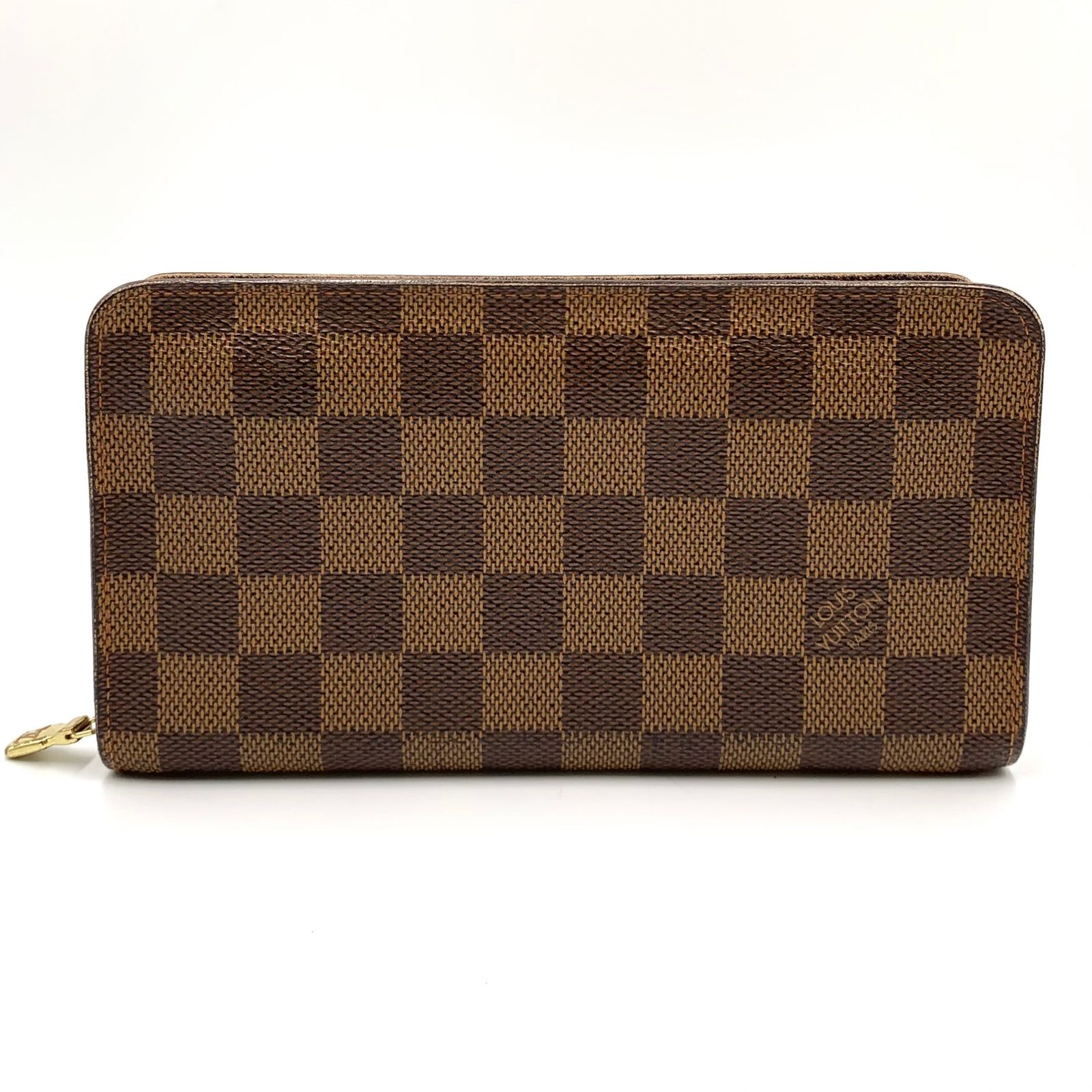 LOUIS VUITTON ポルトモネジップ ダミエエベヌ ダミエエベヌ レザー