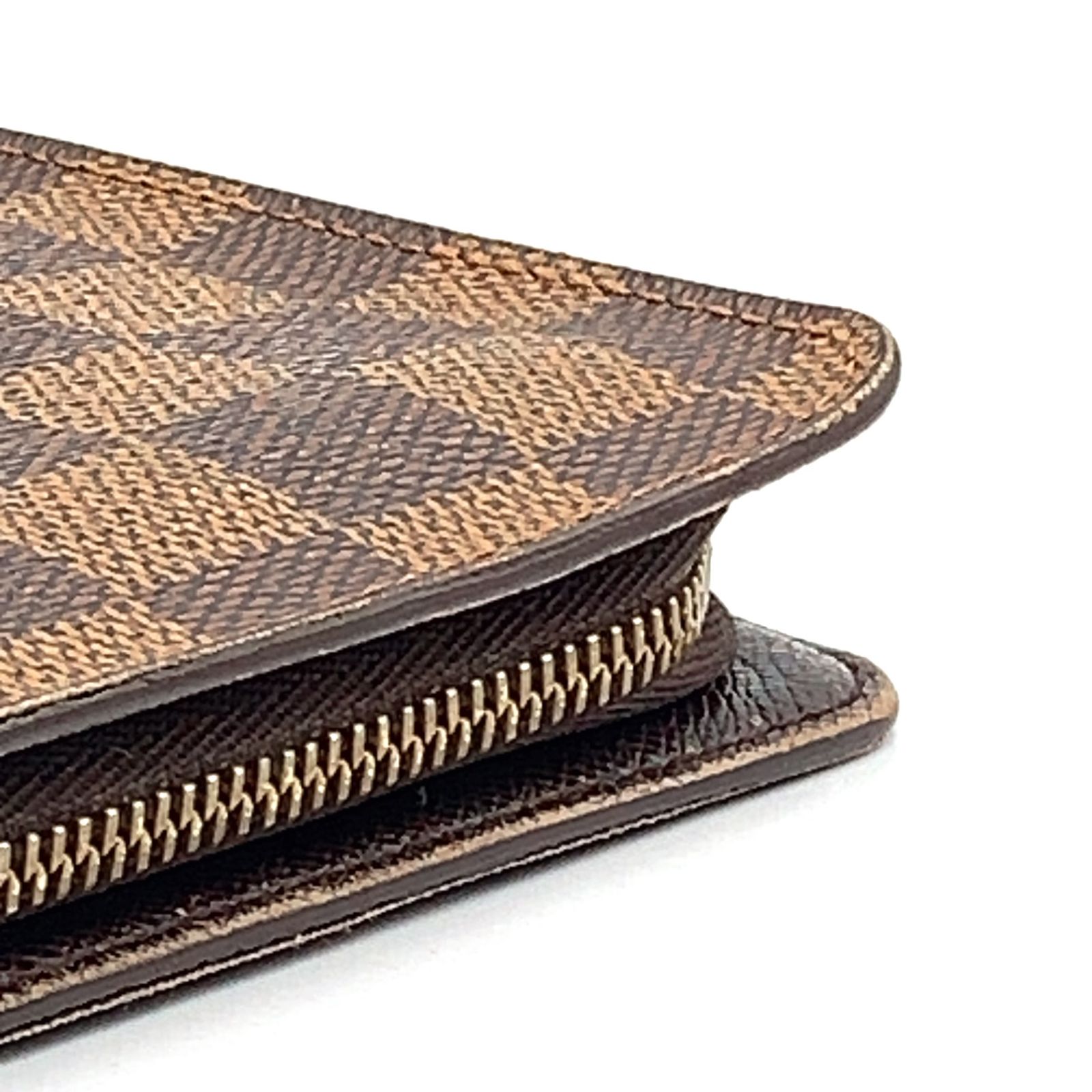 LOUIS VUITTON ポルトモネジップ ダミエエベヌ ダミエエベヌ レザー
