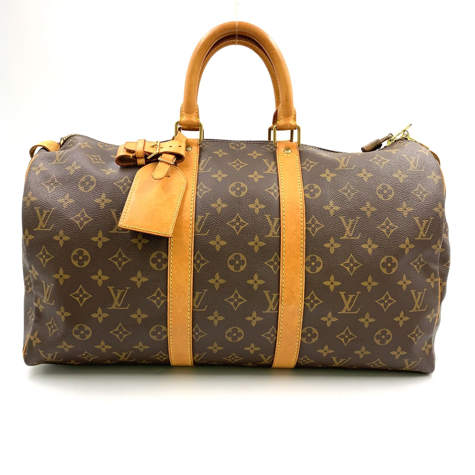 【新着】LOUIS VUITTON キーポル45 モノグラム モノグラム レザー、PVC ブラウン、ライトブラウン ボストンバッグ ゴールド M41428
