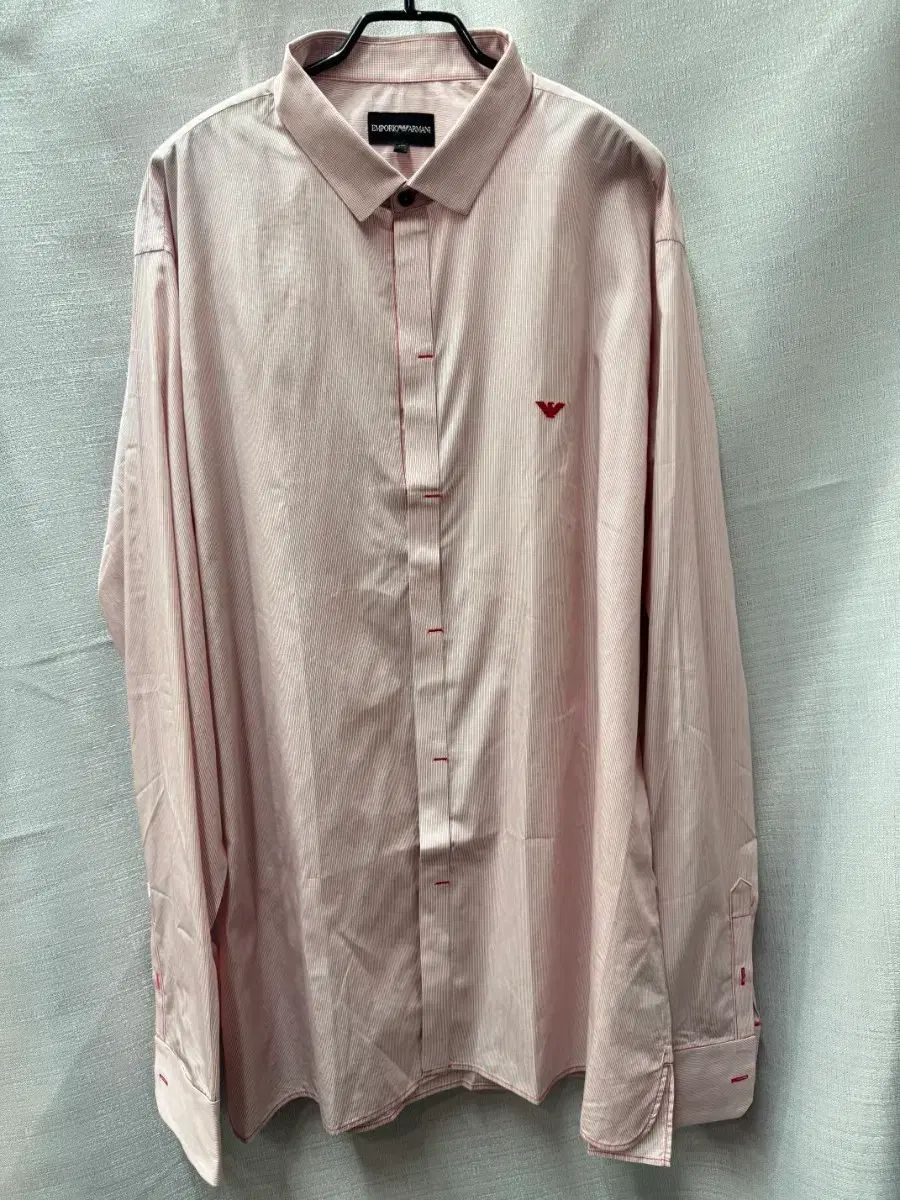 EMPORIO ARMANI エンポリオアルマーニ ロゴ刺繍 レッド スティッチ シャツ 3XL(2XL)