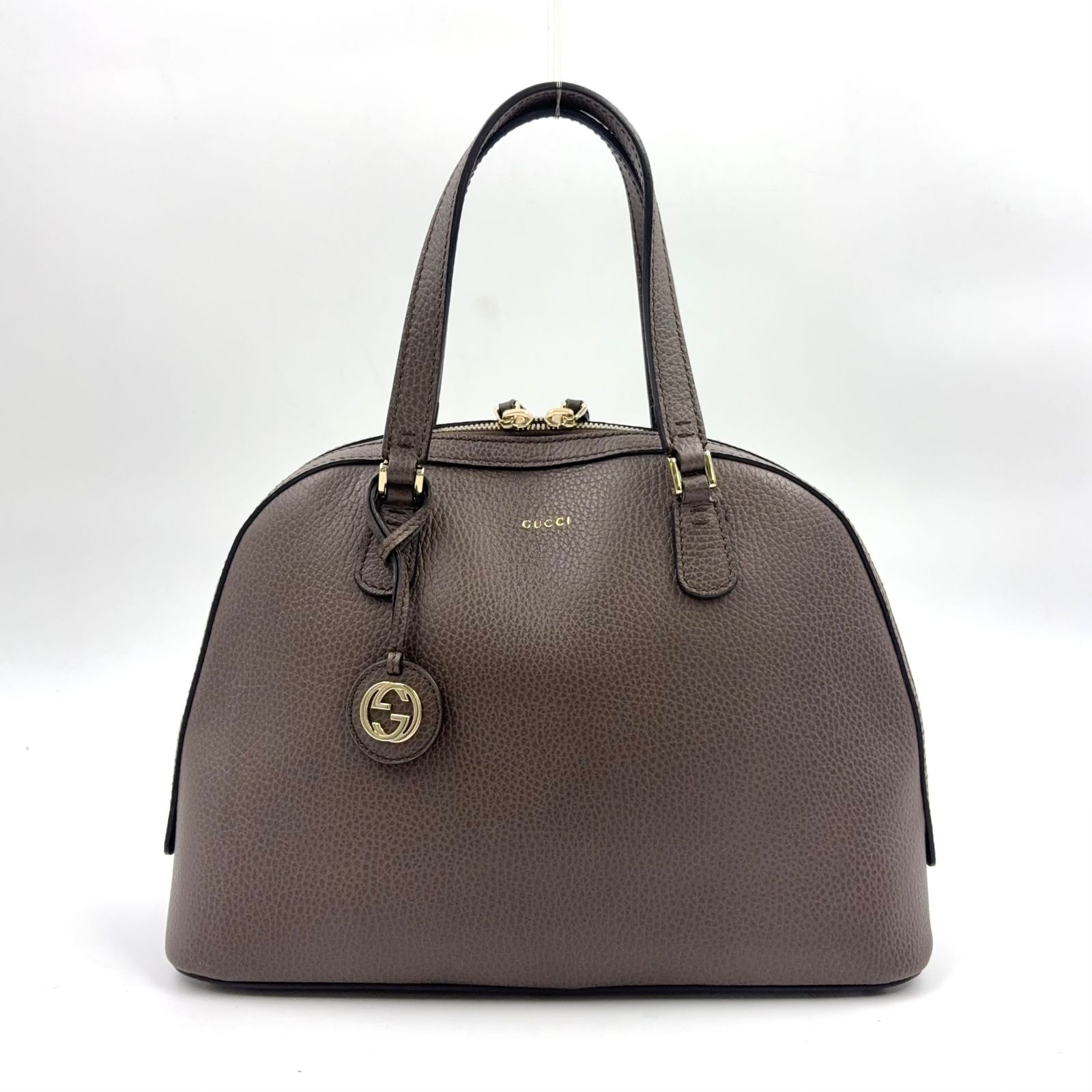 【新着】GUCCI レディダラー インターロッキングG 2WAYショルダー レザー グレー ハンドバッグ シルバー 388560