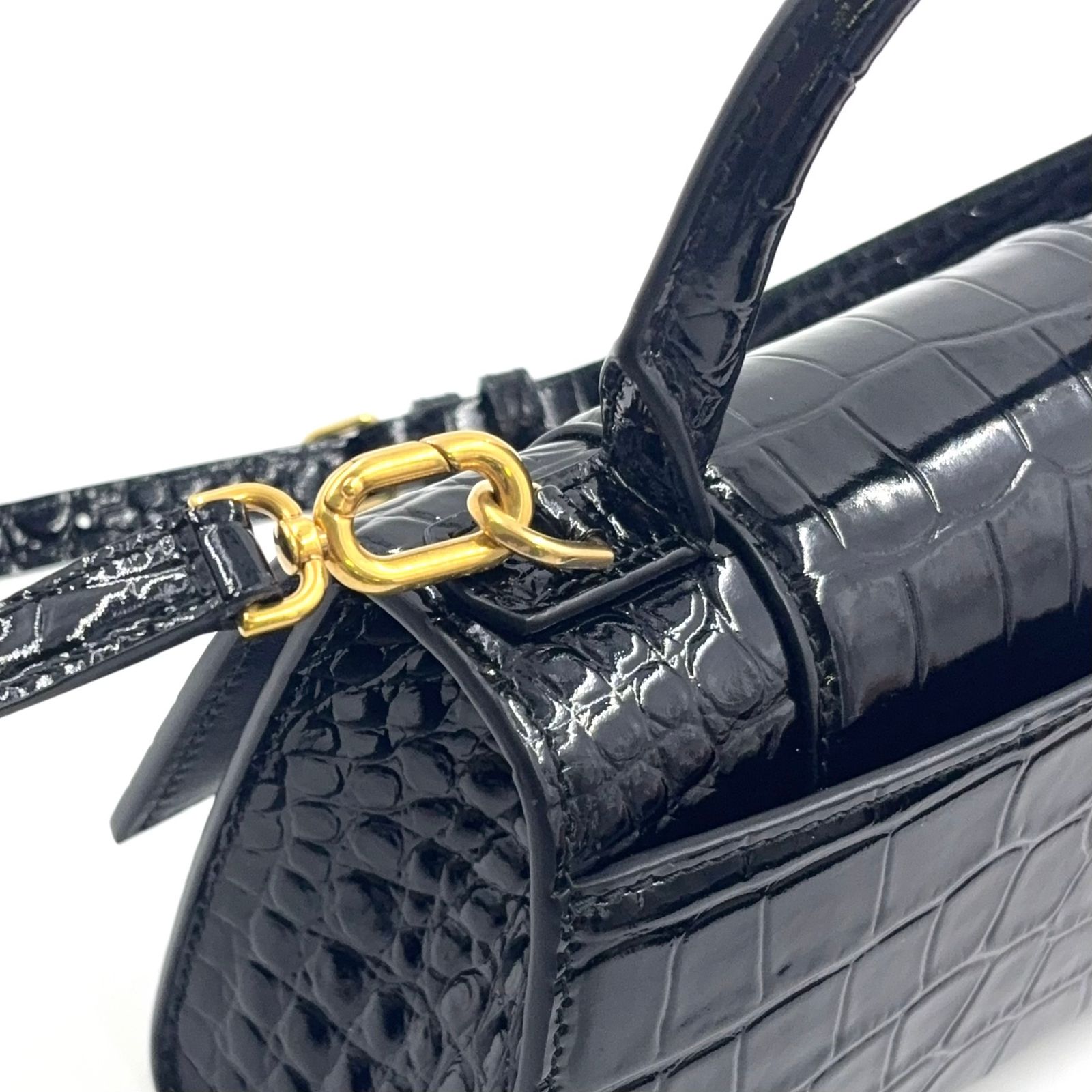 新着】BALENCIAGA アワーグラス 2WAYショルダー カーフスキン ブラック 