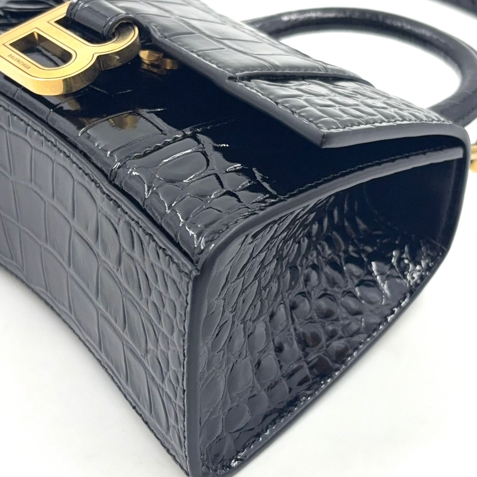 新着】BALENCIAGA アワーグラス 2WAYショルダー カーフスキン ブラック 