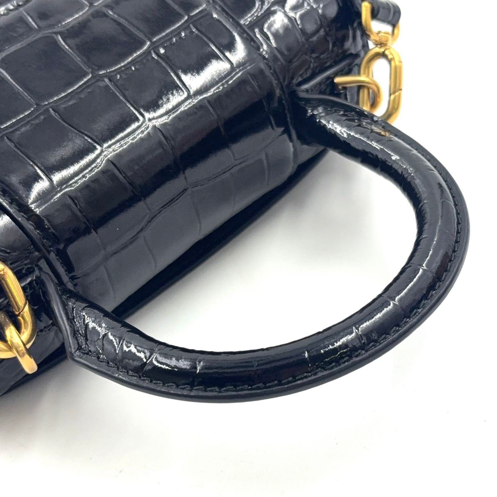 新着】BALENCIAGA アワーグラス 2WAYショルダー カーフスキン ブラック 