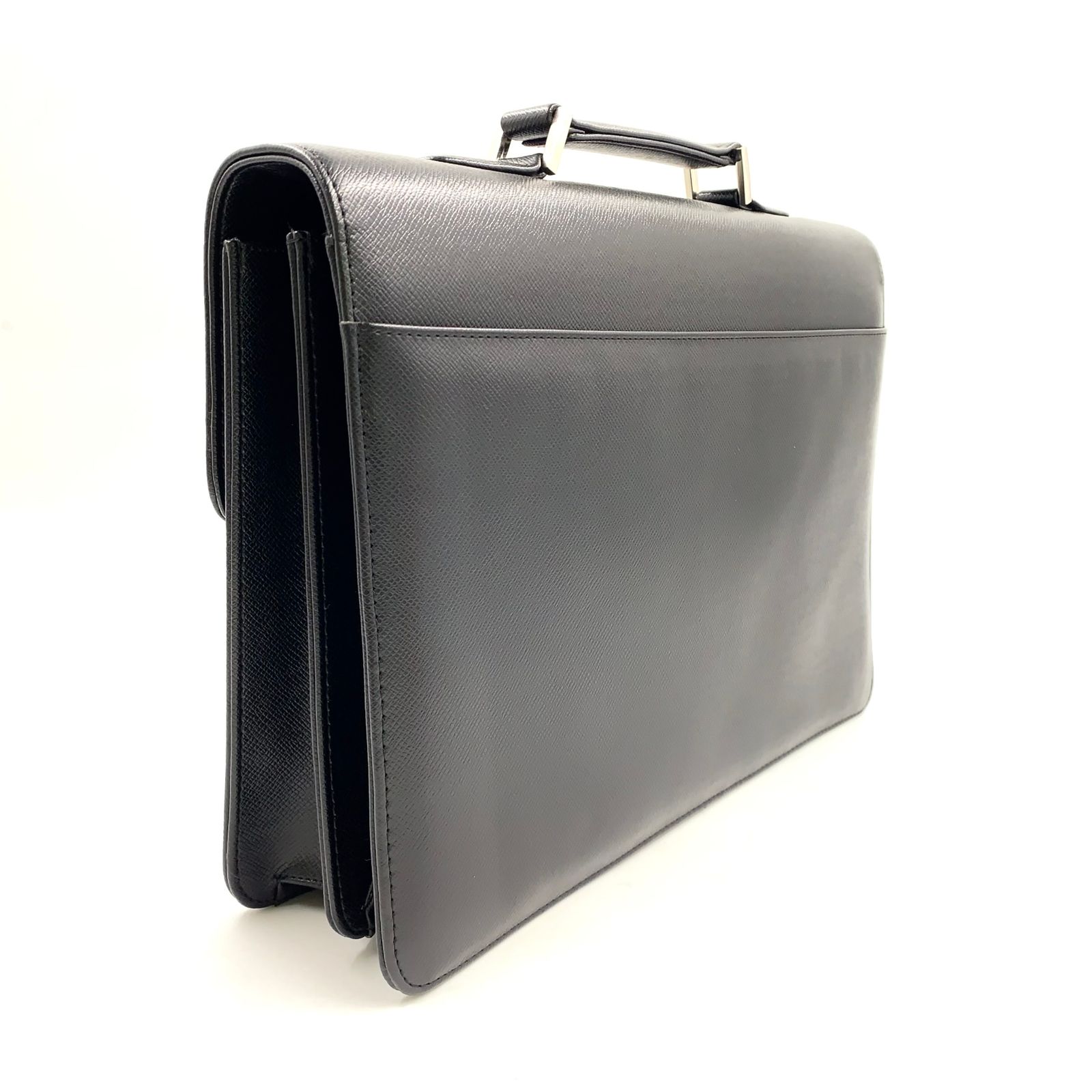 新着】YVES SAINT LAURENT YSLロゴプレート レザー ブラック ビジネス 