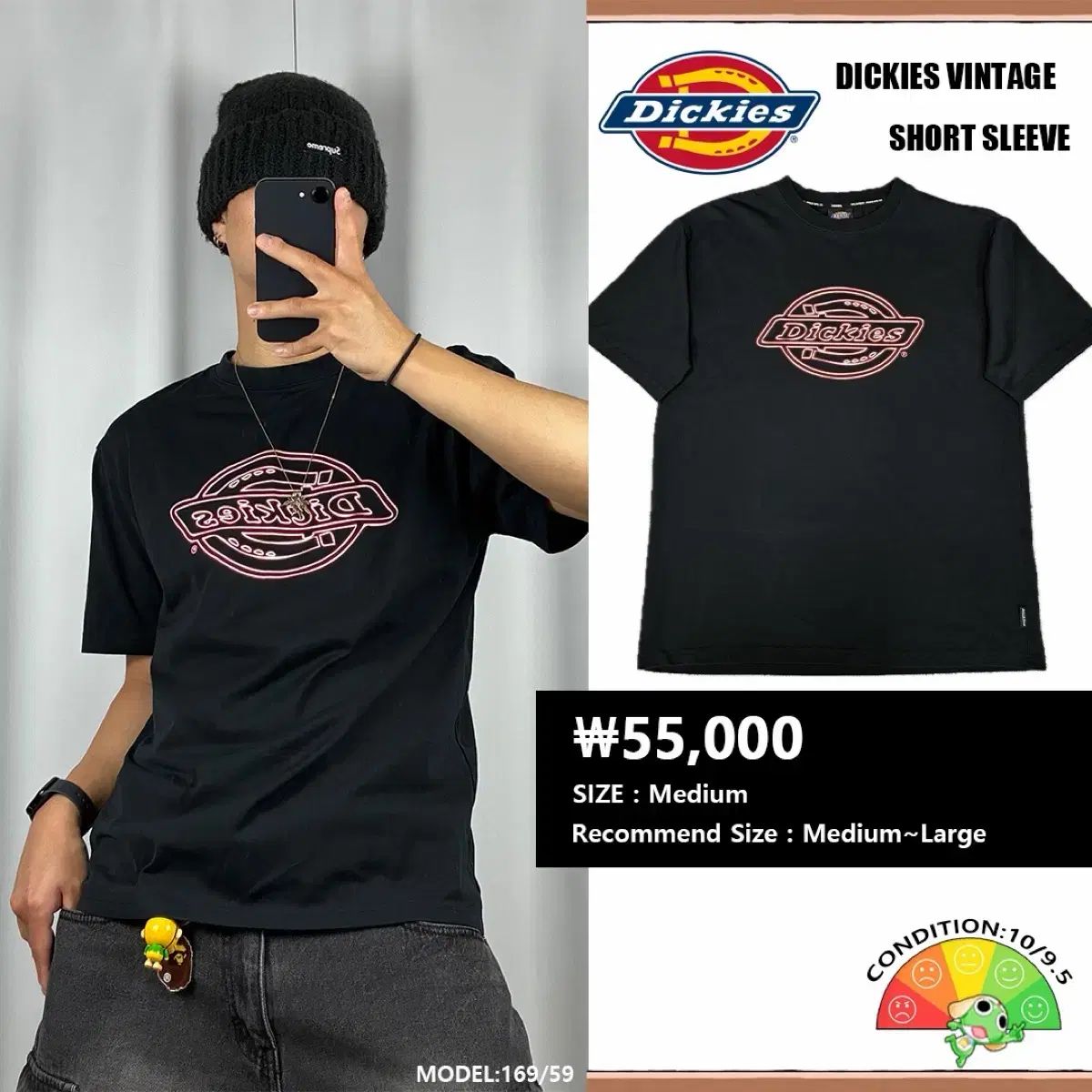 <ディッキーズ シグネチャー BIG ロゴ 半袖 Tシャツ> No 1729