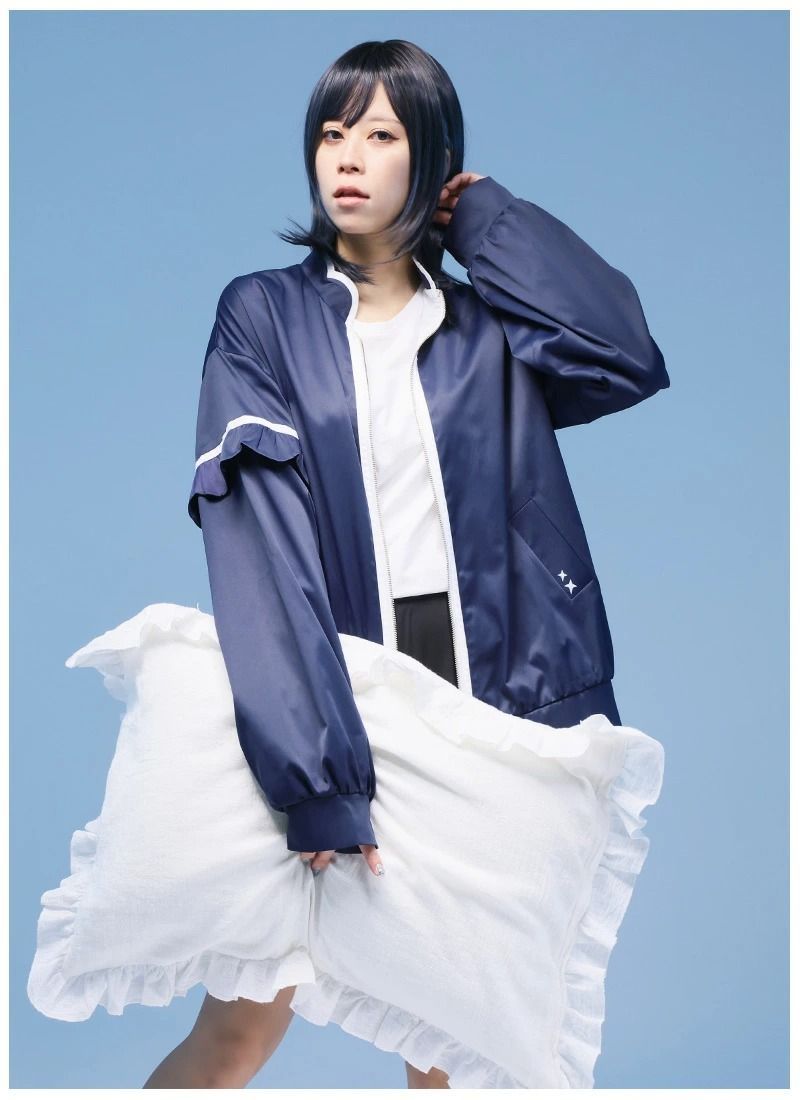 新品未使用 Favorite フェイバリット アウター ユニセックス MA-1＊Favorite＊霧月リルさんコラボグッズ　リルとおそろい！すやすやジャケット ジップアップパーカー 100691 ネイビー Fサイズ 管理番号：129A-4813