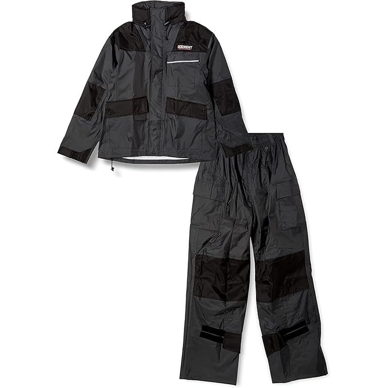 【新品】 Doqment(ドキュメント)ハードレインウェア 防水 撥水 膝・肘・肩補強 高耐久 オックス生地使用 仕事合羽 KM-001 チャコール 3L