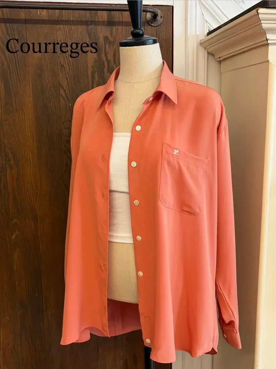 クレージュ 正規品 コーラル シルキーシャツ