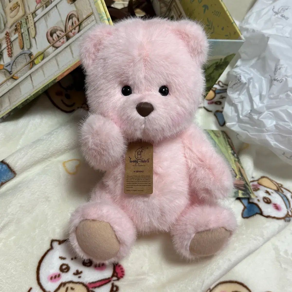 テディテイルズ レナベア 長毛 ピンク m ぬいぐるみ