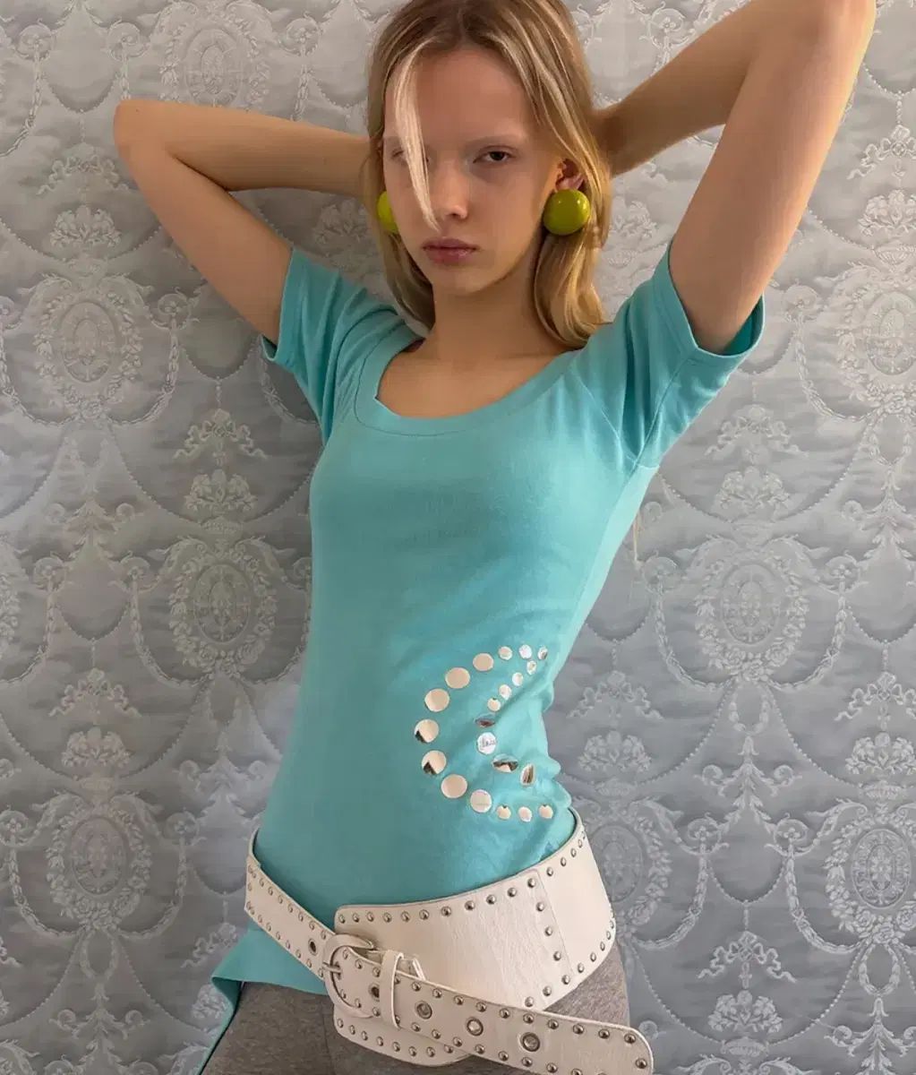 ジャストハウス SIDE TIE BOATNECK TOP MINT
