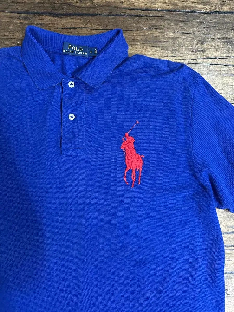 POLO RALPH LAUREN ビックポニー 半袖 カラーTシャツ ロイヤルブルー L