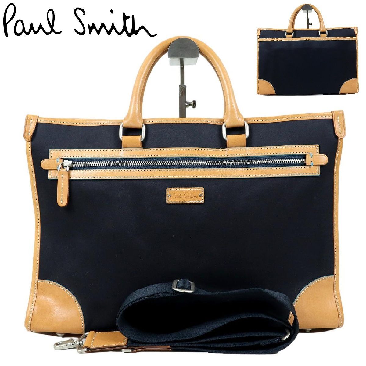 【S3825】【美品】Paul Smith ポールスミス 2WAYバッグ ショルダーバッグ ビジネスバッグ ブリーフケース 書類カバン レザー×ナイロン