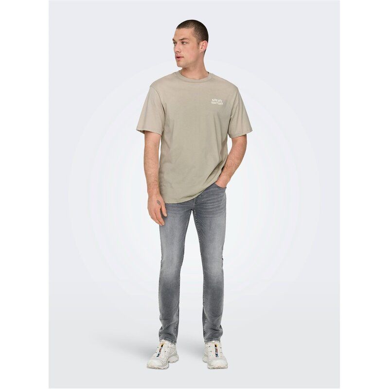 オンリー メンズ ボトムス デニムパンツ ジーンズ Only Jeans Sn99 MGrey Denim デニム